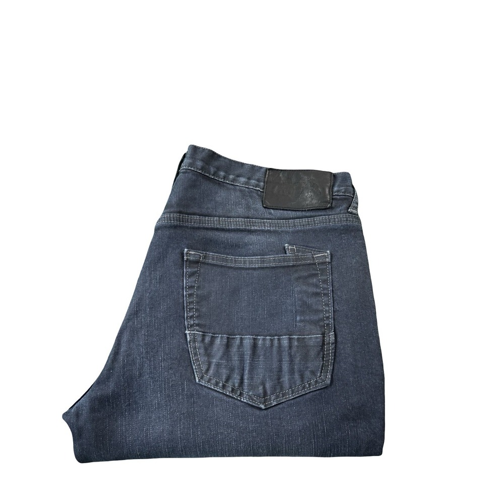 PRPS Fury Deep Blue Button Fly Mens Straight Fit Jeans Size 38x33